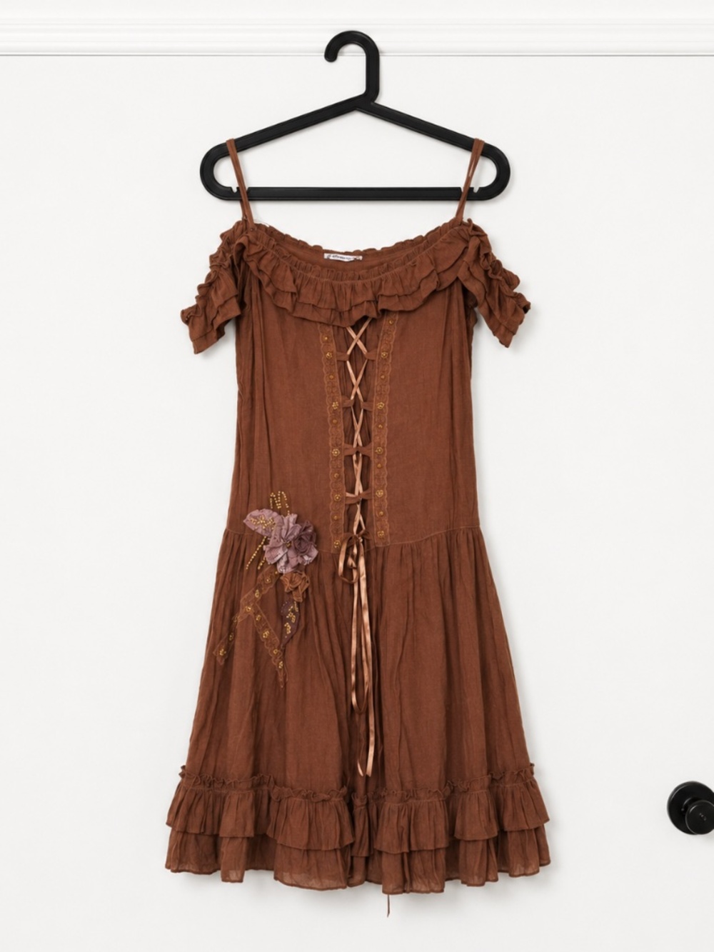 Off shoulder bohemian dress, Cottagecore dress, Renaissance-inspired